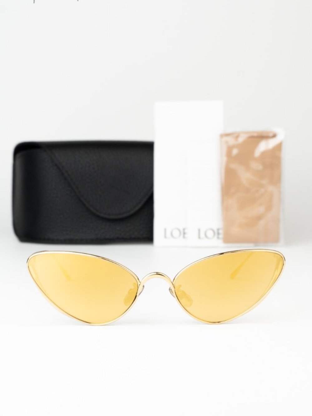 Loewe Men Sunglasses Endura Gold Mirror Cat Eye LW40179U 30G NEW AUTHENTIC